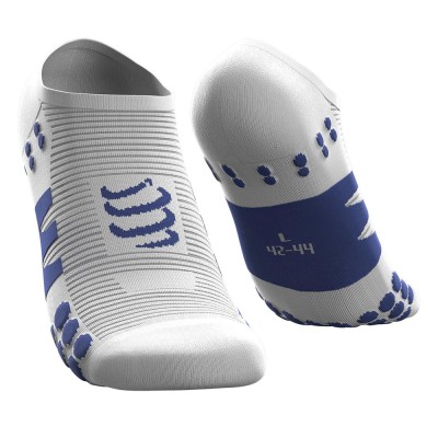 COMPRESSPORT NO SHOW SOCKS - WHITE/BLUE