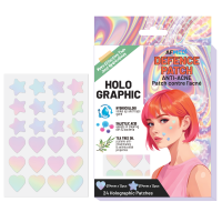 AirFit Medi Defence Holographic Hearts & Stars Anti-Acne Patch w/Salicylic Acid & Tea Tree Oil - 24 patches