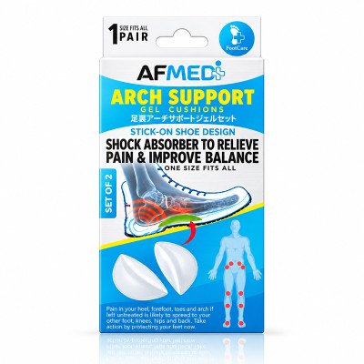 AF MEDI FOOTCARE ARCH SUPPORT PREMIUM GEL SET - STICK ON SHOE DESIGN - 2 PIECE AF MEDI FOOTCARE ARCH SUPPORT PREMIUM GEL SET - STICK ON SHOE DESIGN - 2 PIECE