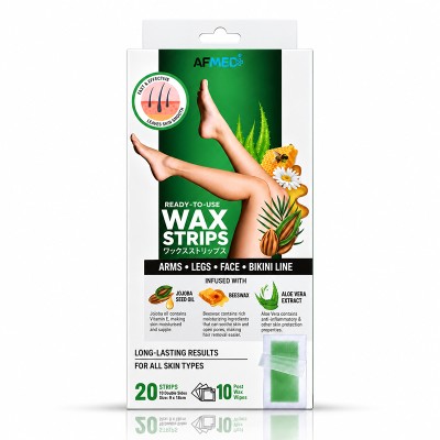 AF MEDI BODY & LEGS WAX STRIPS - 20 STRIPS (W/ 10 POST WAX WIPES) AF MEDI BODY & LEGS WAX STRIPS - 20 STRIPS (W/ 10 POST WAX WIPES)
