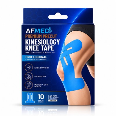 AF MEDI PREMIUM PRECUT KINESIOLOGY KNEE TAPE - 10 STRIPS (10 ELECTRIC BLUE) AF MEDI PREMIUM PRECUT KINESIOLOGY KNEE TAPE - 10 STRIPS (10 ELECTRIC BLUE)