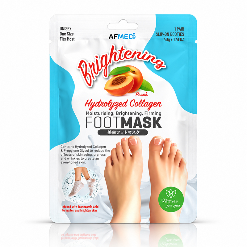 AF MEDI PEACH MOISTURISING & BRIGHTENING FIRMING FOOT MASK - 1 PAIR AF MEDI PEACH MOISTURISING & BRIGHTENING FIRMING FOOT MASK - 1 PAIR