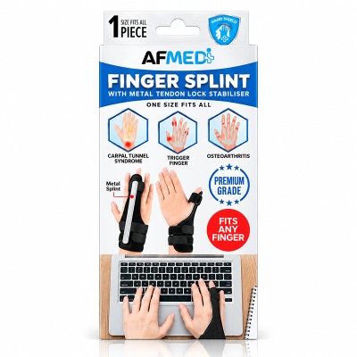 AF MEDI FINGER SPLINT WITH METAL TENDON LOCK STABILIZER AF MEDI FINGER SPLINT WITH METAL TENDON LOCK STABILIZER