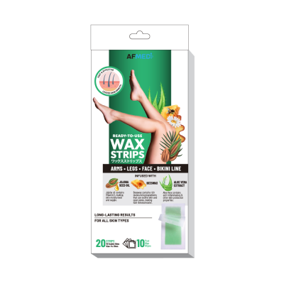 AF MEDI BODY & LEGS WAX STRIPS - 20 STRIPS (W/ 10 POST WAX WIPES)