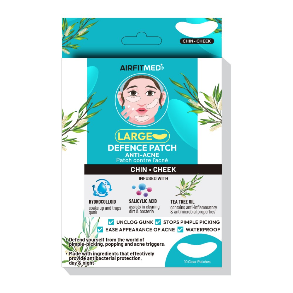 AirFit Medi Big Defence Chin & Cheek  Anti-Acne Patch w/Salicylic Acid & Tea Tree Oil - 10 patches