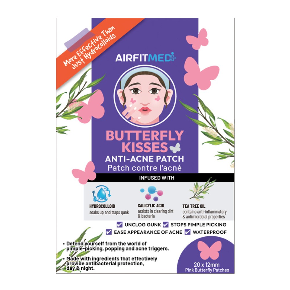 AirFit Medi Butterfly Kisses Anti-Acne Patch w/Salicylic Acid & Tea Tree Oil - 20 Patches