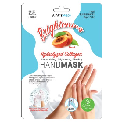 AirFIt Medi Peach Moisturising & Brightening Firming Hand Mask - 1 pair
