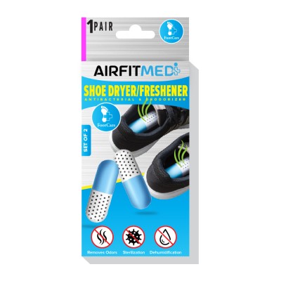 AIRFIT MEDI FOOTCARE SHOE DRYER/FRESHENER ANTIBACTERIAL & DEODORIZER - SET OF 2