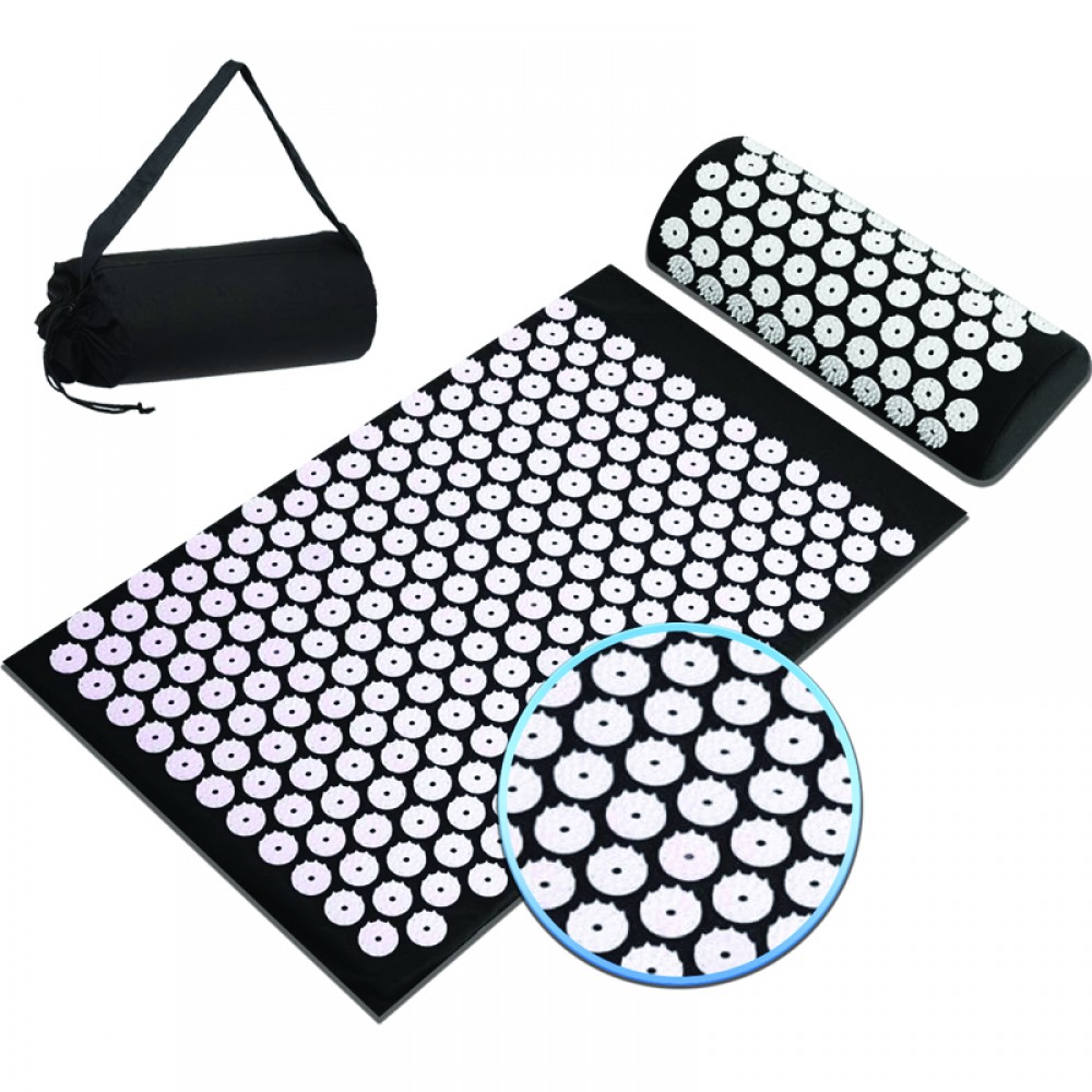 Emjay - AIRFIT MUSCLE RELEASE ACUPRESSURE RECOVERY MAT & PILLOW SET - BLACK