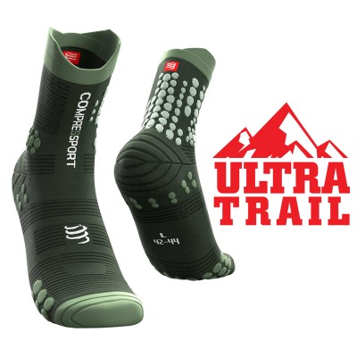 COMPRESSPORT PRO RACING SOCKS V3.0 TRAIL STEALTH GREEN