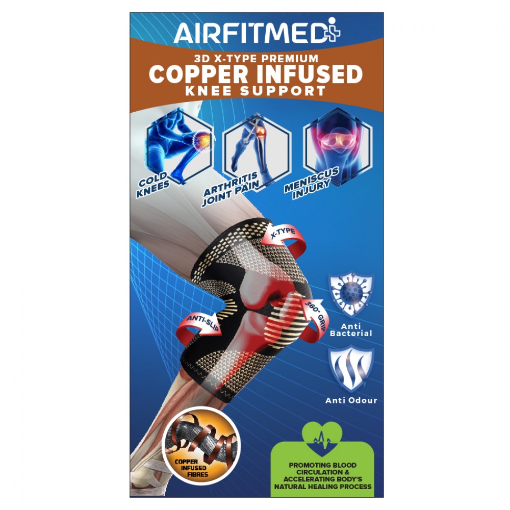 AIRFIT MEDI KNEE - 3D X-TYPE SUPPORT (COPPER INFUSED)