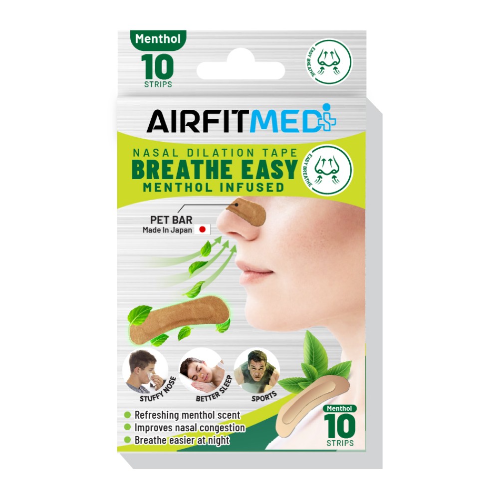 AirFIt Medi Nasal Dilation Tape Menthol Infused - 10 Menthol Strips