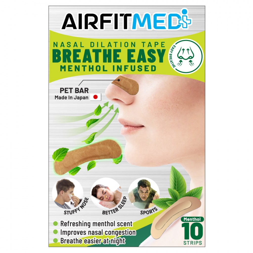 AirFIt Medi Nasal Dilation Tape Menthol Infused - 10 Menthol Strips
