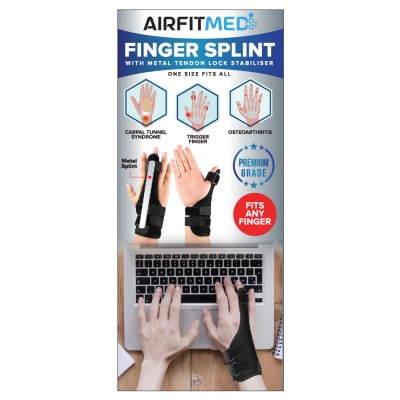 AirFit Medi Finger Splint With Metal Tendon Lock Stabilizer