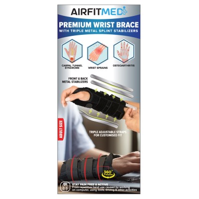 AirFit Medi Premioum Wrist Brace With Triple Metal Splint Stabilizer