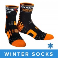 Compressport Winter Bike Socks - Black/Orange