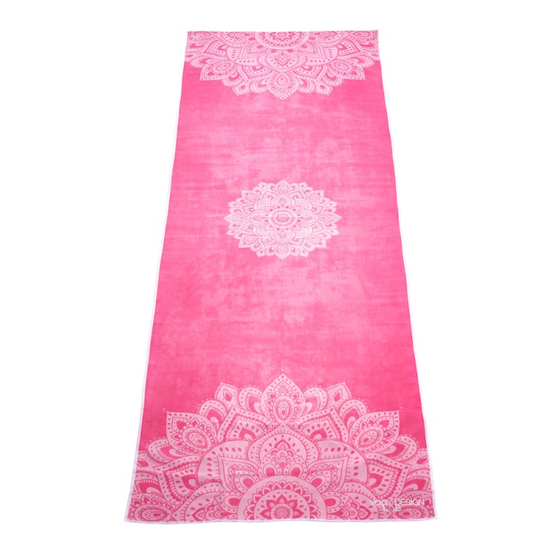 Emjay YOGA DESIGN LAB Whipstitch Mat Towel Mandala Rose