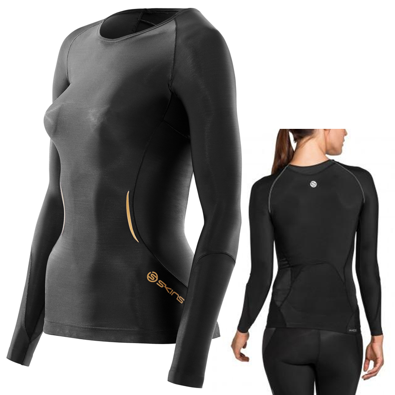 Emjay SKINS A400 Women Compression Long Sleeve Top Black